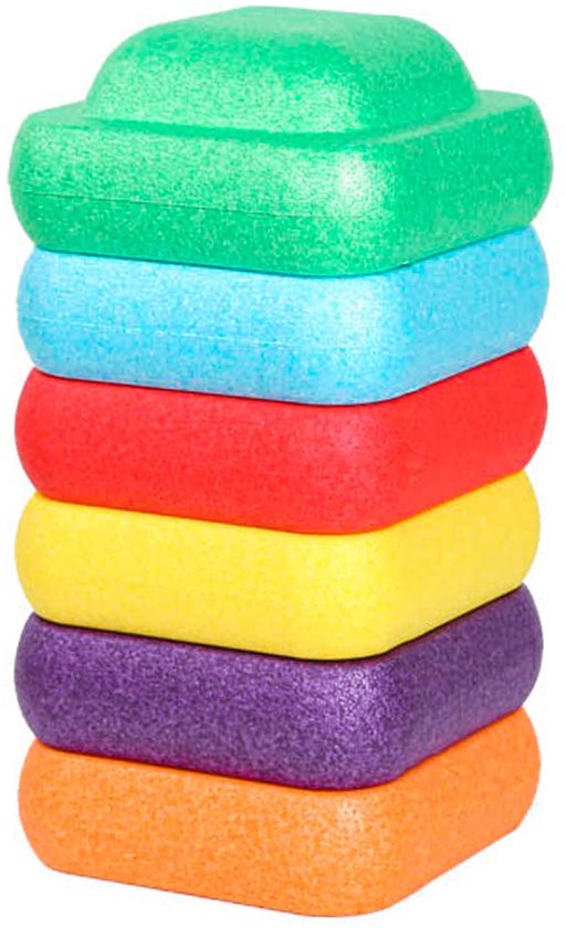 Bambini Balansstenen speelgoed - Stepping Stones - Stapelbare rivierstenen - Stimuleert motoriek - Educatief speelgoed - Balanceren - 6 kleuren van Bambini.