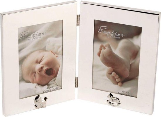 Bambino Silver Plated Double Photo Frame van Bambino