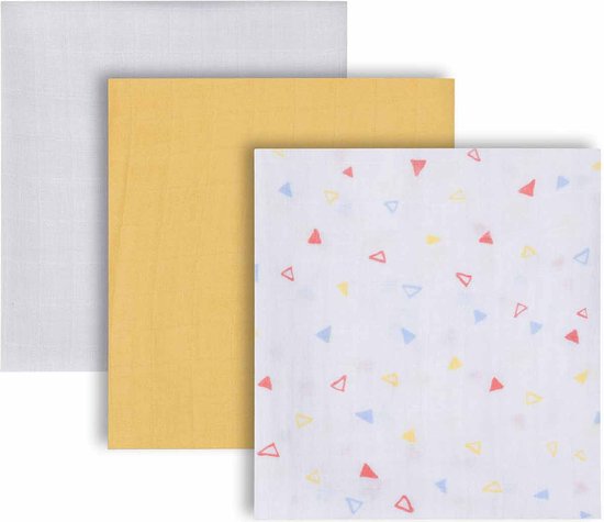 Bamboe baby hydrofiel doeken | 70x70cm | Geel | 3 stuks | ClevaMama van Clevamama