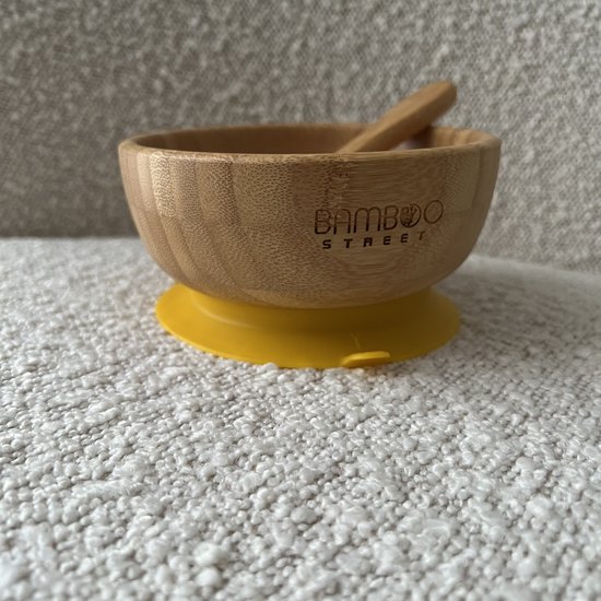 Bamboe Street bamboo bowl organisch bakje - Baby Cadeau - Kinderservies set - Zuignap - Kinderbord - Baby servies - Baby bestek - Melamine & BPA-vrij - Kraamcadeau - Babyshower cadeau - Baby - Geboorte Cadeau - zuignap - milieuvriendelijk - peuters van Bamboe Street