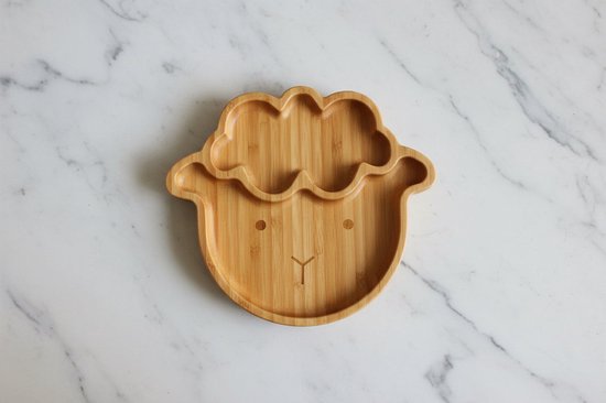 Bamboo bord - kinderservies - zuignap - schaap van Merkloos
