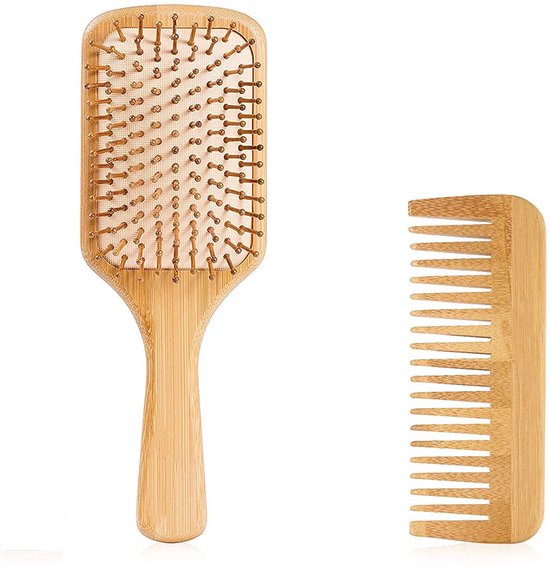 Bamboo Hair Brush – Antistatisch – Massagemogelijkheid – 25×10×5 Cm – 1 Stuks van Wild Sage