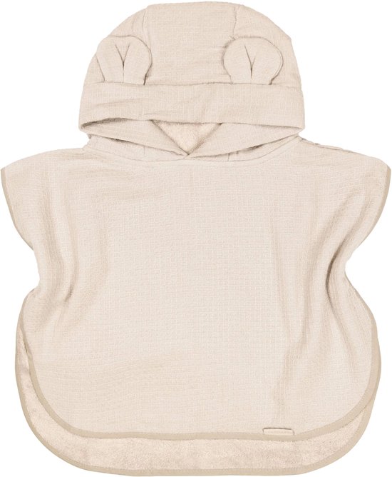 Bamboom Badponcho Baby 0–2 Jaar - Bamboe Wafel Terry - Warm White