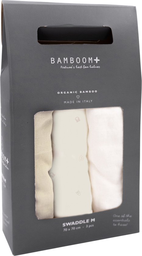 Bamboom Hydrofieldoek - 3 Stuks - 75 cm x 75 cm - Animal friends/Birch Sand/Off White van Merkloos