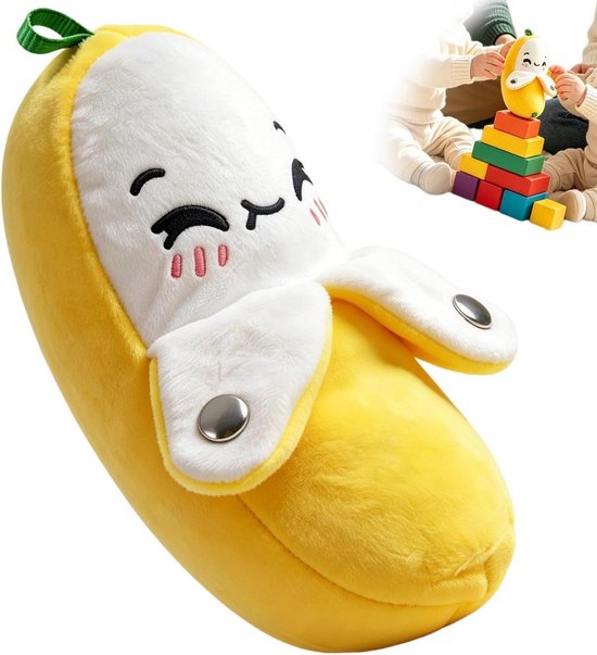 Banaan Knuffel - Fruit Speelgoed - Sensorische Ontwikkeling - Interactieve Muziek - L - Geel