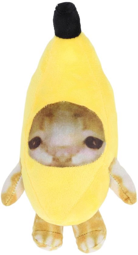 Bananen Speelgoed Pluche Knuffel - Bananenkat - Stressverlichtend Dier - Thuisdecoratie - Premium Pluche - 30 cm