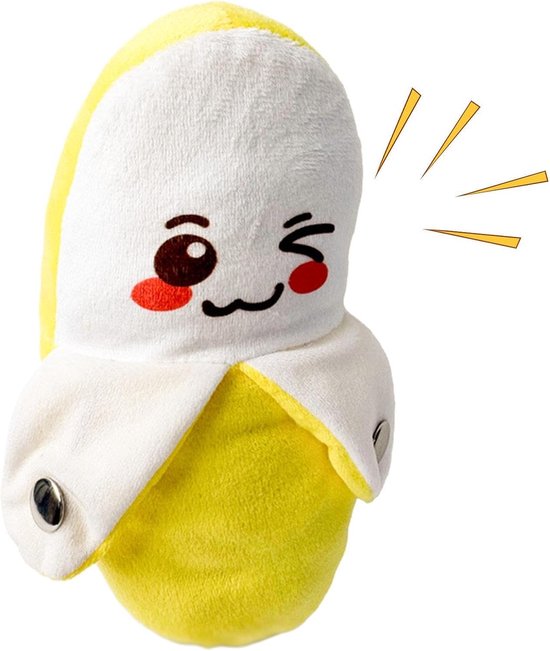 Bananenknuffel - Muziekknuffel Sensorisch - Baby Zintuiglijk Spel - Aanraaksensor Piano - 21 cm - Geel