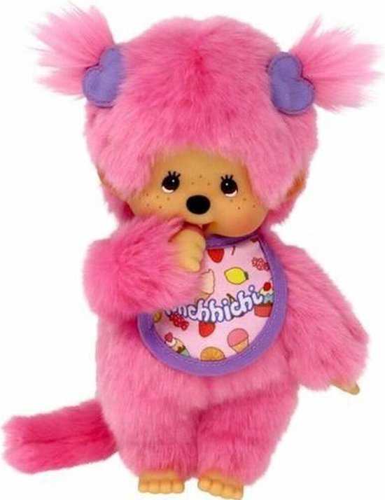 Bandai - Monchhichi - Monchhichi Frozen Fruits Pluche - Iconic 80s Pluche - Zacht Roze Pluche 20 cm voor Kinderen en Volwassenen - SE23388