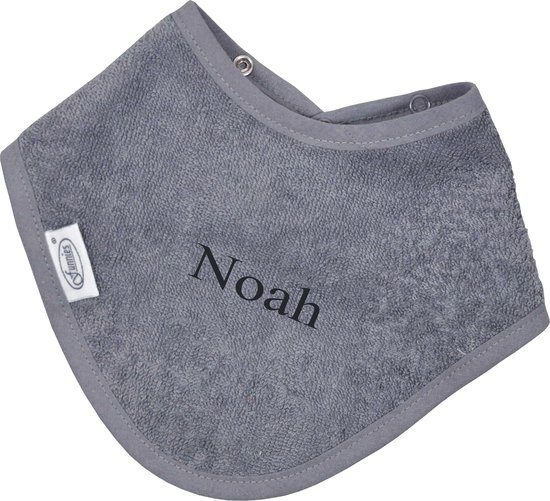 Bandana slabbetje uni line - antraciet - met GRATIS geborduurde naam van Funcky Kids.