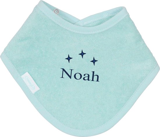 Bandana slabbetje uni line - mint  - met GRATIS geborduurde naam van Merkloos