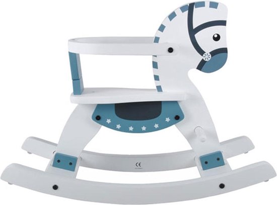 Bandits & Angels houten hobbelpaard met beugel - 1 jaar - wit blauw - schommelpaard van Bandits & Angels