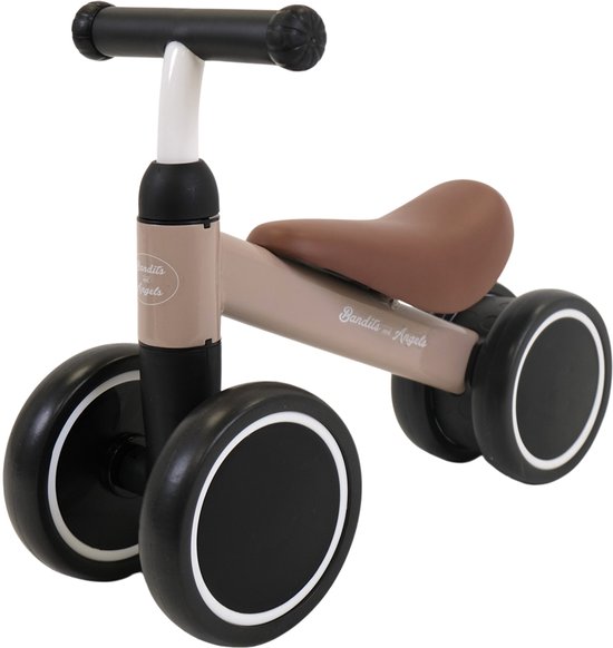 Bandits & Angels Loopfiets Little Starter Sand Beige vanaf 1 Jaar voor Jongens en Meisjes - Metaal - Beige Loop Fiets - Compact en Veilig voor Binnen en Buiten van Bandits & Angels
