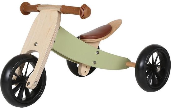 Bandits & Angels loopfiets Smart bike 4in1 retro groen - 1 jaar - jongens en meisjes - hout - groen van Bandits & Angels