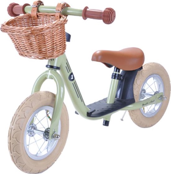 Bandits & Angels loopfiets Starter retro groen met mandje - 2 jaar - jongens en meisjes - metaal - groen van Bandits & Angels