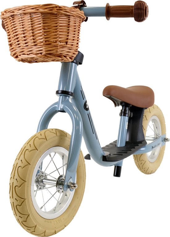 Bandits & Angels loopfiets Starter retro petrol blauw met mandje - 2 jaar - jongens en meisjes - metaal - petrol blue van Bandits & Angels