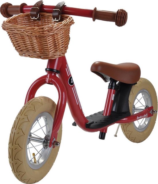 Bandits & Angels loopfiets Starter retro rood met mandje - 2 jaar - jongens en meisjes - metaal - rood van Bandits & Angels