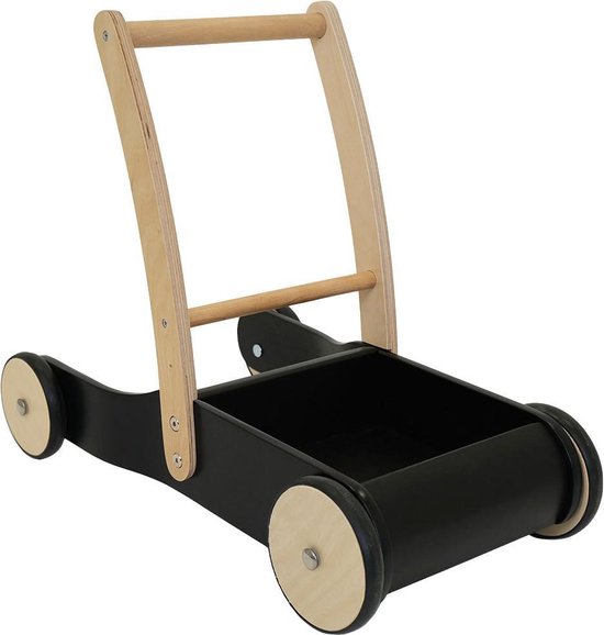 Bandits & Angels loopwagen Little Walker zwart - hout - 1 jaar - jongens en meisjes van Bandits & Angels