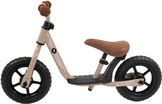 Bandits & Angels Metalen Loopfiets Starter Sand Beige met Voetenplank vanaf 2 Jaar - Limited Edition - Beige Loop Fiets - Verstelbaar Zadel 29 tot 39 cm - Voor Jongens en Meisjes - Compact en Veilig - Lage Instap met Voetenplank van Bandits & Angels
