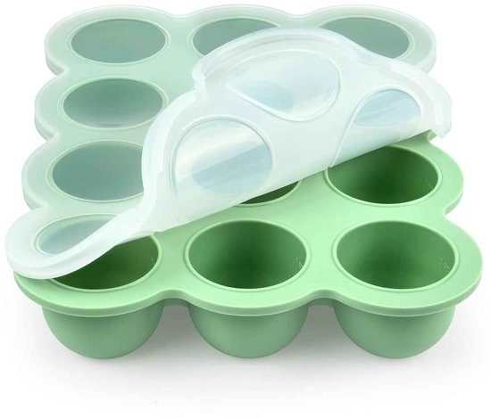 Bangosa - Babyvoeding Bewaarbakjes - Baby siliconen bakjes – Baby Diepvriesbakjes - bewaarzakjes borstvoeding - ijsblokjesvorm met deksel van Bangosa