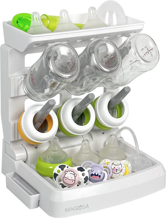 Bangosa Flessen Droogrek Baby – Flessendroogrek – Droogrek voor Flessen – Droogrek Flesjes – Afdruiprek Flessen – Small van Merkloos