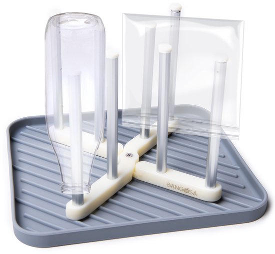 Bangosa Flessen Droogrek - Droogrek Flessen - Flessenrek voor baby - Flessenrek baby - Vershoudzakkenhouder - Boterhamzakjes droogrek van Bangosa