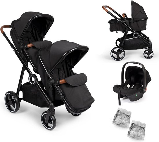 Baninni 4-in-1 Duo Kinderwagen met Autostoel Luiz Zwart van Baninni