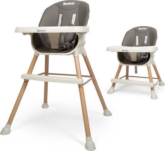 Baninni 4-in-1 Kinderstoel - Meegroeistoel Inigo Grijs van Baninni
