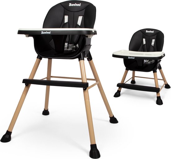 Baninni 4-in-1 Kinderstoel - Meegroeistoel Inigo Zwart van Baninni