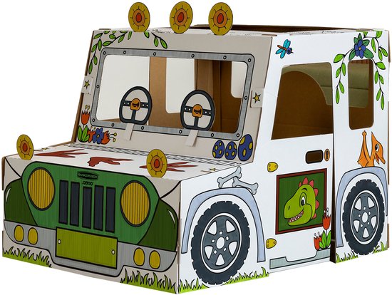 Bankers Box Play - Speelhuis stevig karton - Dinosaurus truck - Inkleurbaar van Merkloos