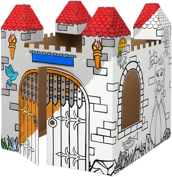 Bankers Box Play - Speelhuis stevig karton - Kasteel - Inkleurbaar van Merkloos