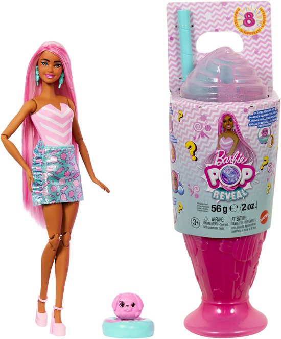 Barbie pop traktatie verrassing roze - Pop Reveal Treats Serie.