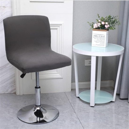 Barkruk Hoezen - Stoelhoezen Bar - Stoelen Beschermen - Met Rugleuning - 2 stuks - Grijs