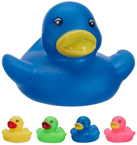 Bathroom Solutions Rubber badeendjes familie - 4x stuks - mix kleuren - badkamer fun - 5.5 cm - speelgoed eendjes