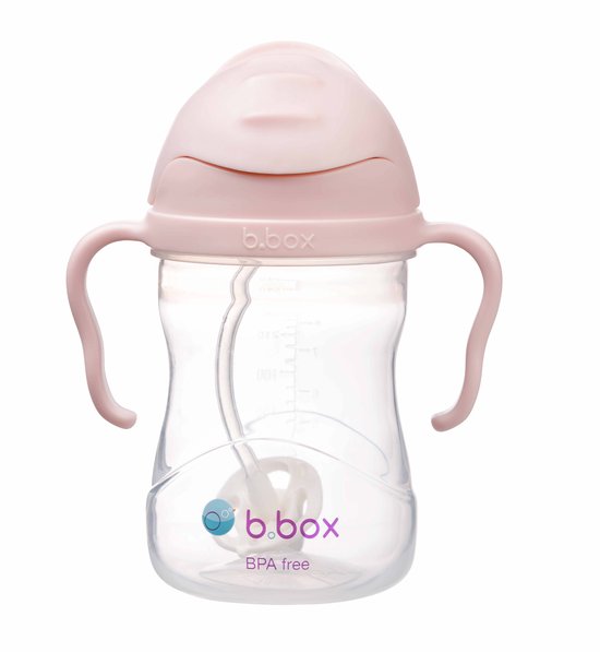 b.box Drinkfles met rietje - Baby Sippy Cup - Drink Vanuit Elke Hoek - Klapdeksel - Verzwaard Rietje - Lekvrij en Eenvoudige Grip - BPA-vrij - Vaatwasserbestendig - Vanaf 6+ Maanden - 240 ml van Merkloos
