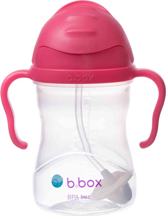 b.box Kubek ze słomką - malinowy van b.box