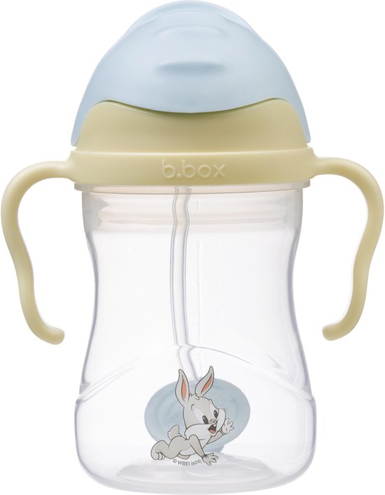 b.box Looney Tunes Drinkfles met rietje - Rietjesbeker voor peuters - flip-top deksel - verzwaard rietje om onder elke hoek te drinken - lekvrij tweewegventiel handige handvatten - BPA-vrij - vaatwasmachinebestendig - vanaf 6 maanden- 240 ml