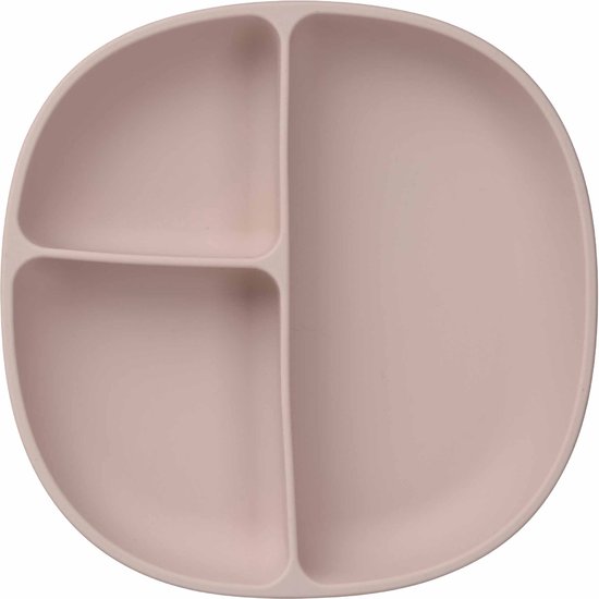 b.box Siliconen Bord + Deksel | Sterke Zuignap | Zuignap Bordje met 3 Vakken | 100% Platina-siliconen | Deksel ook Geschikt als Placemat | Vaatwasserbestendig | Vanaf 6 Maanden van b.box