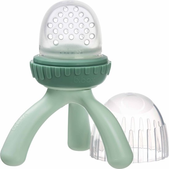 b.box Siliconen Sabbelzakje | Statiefontwerp, Gemakkelijk Vast te Houden | Perfect voor Vers of Bevroren Voedsel | Dop voor Onderweg Inbegrepen | Vanaf 4+ Maanden van b.box