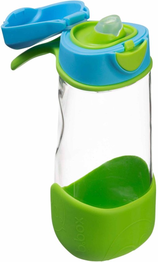 b.box Sportdrinkfles en Waterfles | Eenvoudig Vast te Houden Fles met Lekvrij Deksel | Cool Modern Kindvriendelijk Ontwerp, Kantel en Neem een Slokje | 450 ml van b.box