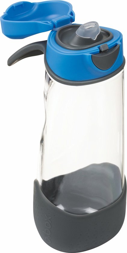 b.box Sportdrinkfles en Waterfles - Eenvoudig Vast te Houden Fles met Lekvrij Deksel - Cool Modern Kindvriendelijk Ontwerp, Kantel en Neem een Slokje - 600 ml van b.box