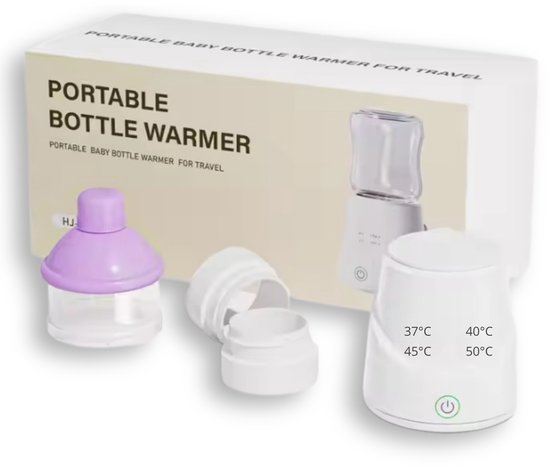 BDGoods® - Flessenwarmer Onderweg - 4 Temperatuur Niveaus - Wit - Babyvoeding - Babyvoeding Maker - Flessenwarmers - Flessenwarmer Draadloos - Flesvoeding - voor Baby Melkpoeder - voor alle Baby Flessen - 4 Adapters - Flessenwarmer - Babyfles van Merkloos