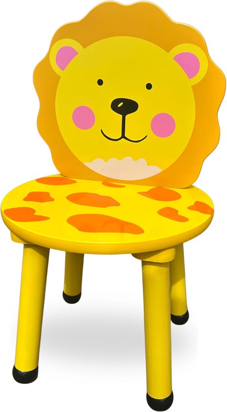 BDGoods® - Kinderstoeltje voor Peuter - Leeuw - Kleuterstoel - Kinderzetel - Peuterstoel - Kinderstoel Hout - Kinderkrukje - Kleurrijk - Speelgoed voor Kind - Kinderspeelgoed 2 jaar - Kinderspeelgoed 3 jaar - Kleuterstoeltje Hout - Baby stoel van Merkloos