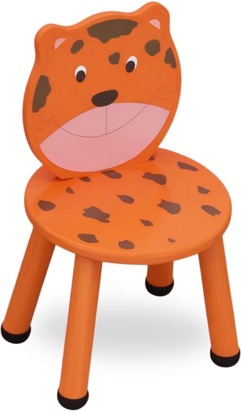 BDGoods® - Kleuterstoel Tijger voor in Kinderkamer - Houten Peuterstoel - Kleuterstoel - Kinderstoel 2-4 Jaar van Merkloos