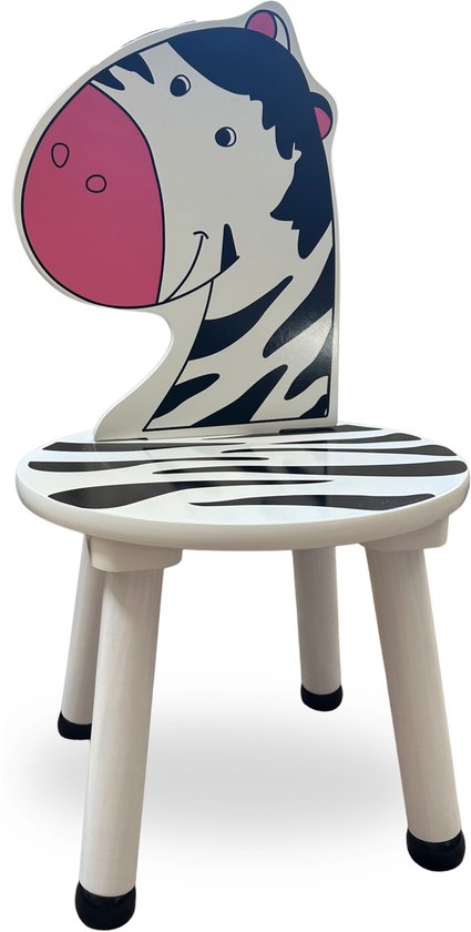 BDGoods® - Peuterstoeltje Hout - Zebra - Kleuterstoel – Kinderstoel 2-4 Jaar - Peuterkamer Accessoires -