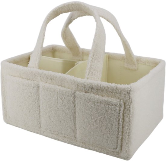 Be Sure Store® Teddy Luiertas Wit - Luiertas - Kraamcadeau - Teddy Tas - Baby Organizer - Teddy - Opbergmand - Verzorgingstas