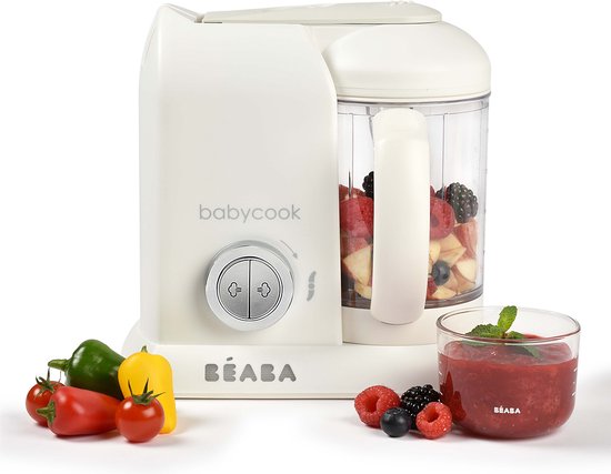 Béaba Babycook Solo® - Stoomkoker - 4-in-1 babyvoeding bereider - Foodprocessor - Wit/Zilver van Beaba