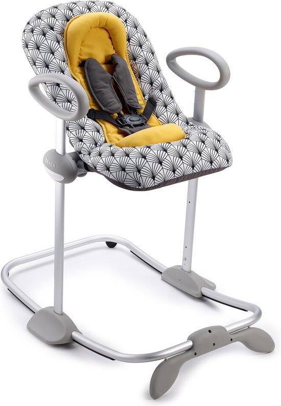 Béaba Up & Down Wipstoel Baby - In Hoogte Verstelbare Schommelstoel - Babyschommel - 4 Hoogtes & 3 Ligstanden - Inclusief 5-Punts Gordel - Meerkleurig van Beaba