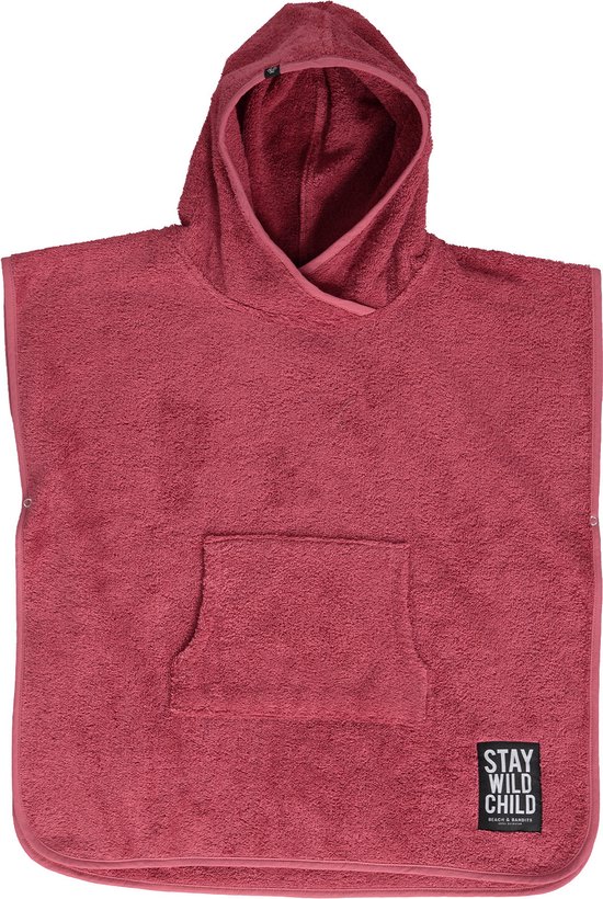Beach & Bandits - Strandponcho voor kinderen - Garnet - Rood - maat Onesize van Merkloos
