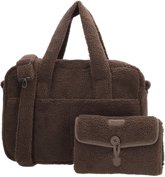 Beagles Lugo Luiertas - Teddy - Shopper - Baby - Mama Tas - Verschoningstas - Diaper Bag - Donkerbruin van Merkloos