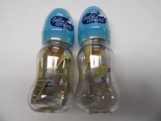 bebe confort, 2 pack , klein zuigfles , pvc , 2x  120 ml ,  huisje  blauw